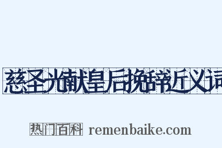 慈圣光献皇后挽辞近义词是什么意思的图片